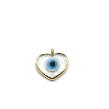 Cargar imagen en el visor de la galería, Corazón clear en vidrio de murano con ojo turco
