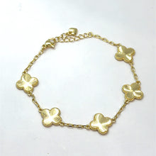 Cargar imagen en el visor de la galería, Clover Gold brazalet 7 pulgadas y media
