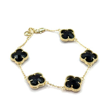 Cargar imagen en el visor de la galería, Clover brazalete gold plated 14 k 7 pulgadas más extensión
