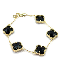 Cargar imagen en el visor de la galería, Clover brazalete gold plated 14 k 7 pulgadas más extensión
