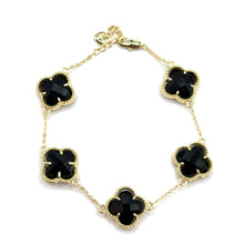 Cargar imagen en el visor de la galería, Clover brazalete gold plated 14 k 7 pulgadas más extensión
