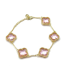 Cargar imagen en el visor de la galería, Pink brazalete clover

