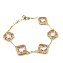 Cargar imagen en el visor de la galería, Pink brazalete clover

