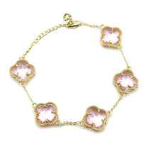 Cargar imagen en el visor de la galería, Pink brazalete clover
