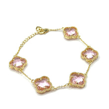 Cargar imagen en el visor de la galería, Pink brazalete clover
