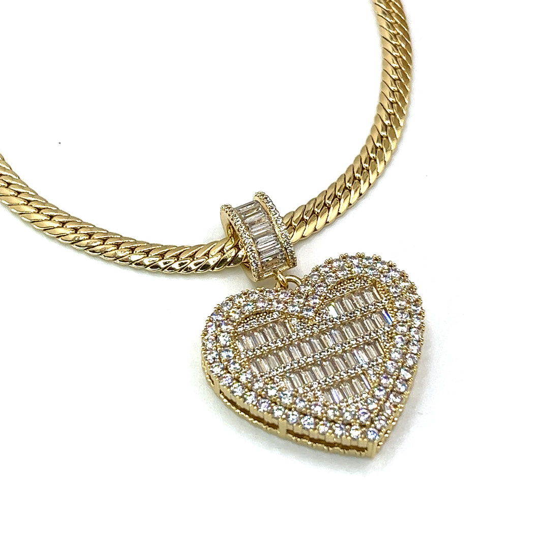 Baguette Heart Necklace